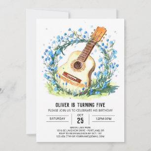 Akustiska barn i Guitar Boy Birthday Inbjudningar