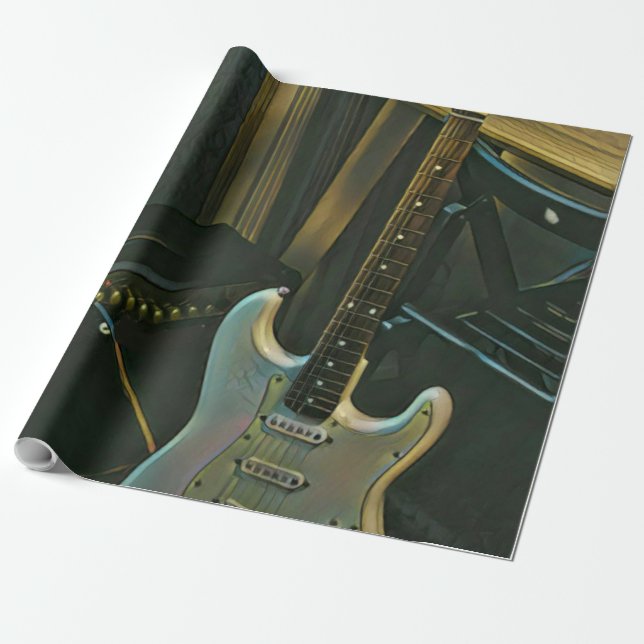 Akustiska baser, elektrisk gitarr-gåva presentpapper (Utrullad)