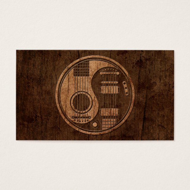 Akustiska elektriska gitarrer Yin Yang Wood Effect Visitkort (Framsidan)