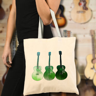 Akustiska gitarrer illustration grön tygkasse