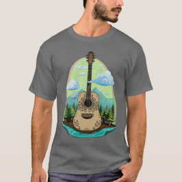 Akustiska Guitar Smokey Mountain Vibes T Shirt