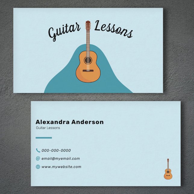 Akustiska lärdomar visitkort (Acoustic Guitar Lessons Business Card)
