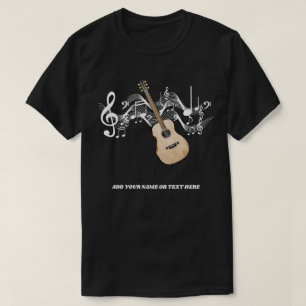 Akustiska skjortor för gitarrlandgitarr T Shirt
