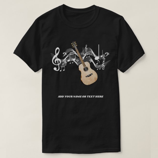 Akustiska skjortor för gitarrlandgitarr T Shirt (Design framsida)