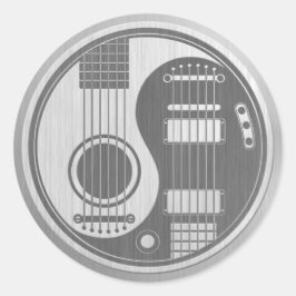 Akustiskt elektriskt gitarrer Yin Yang Stainless S Runt Klistermärke