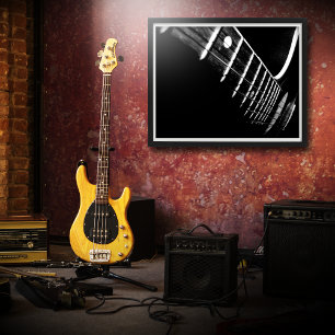 Akustiskt gitarr (B&W-version) Poster