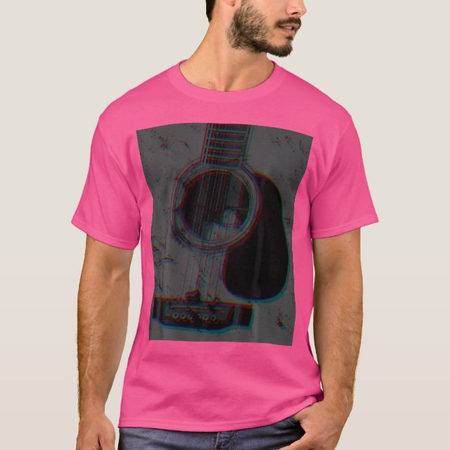 Akustiskt gitarr för guitar-Vintage T Shirt (Framsida)