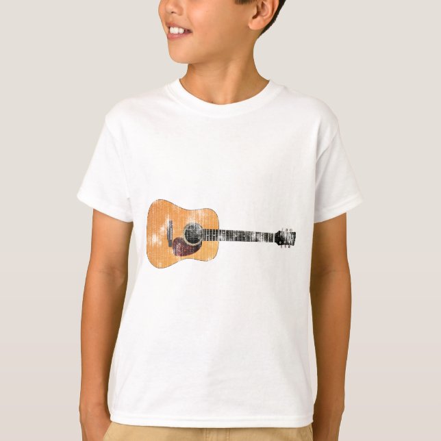 Akustiskt gitarr-vågrät (nödläge) tee (Framsida)