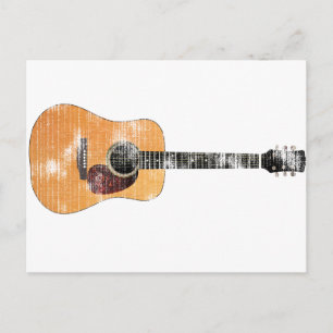 Akustiskt gitarr-vågrät (nödläge) vykort