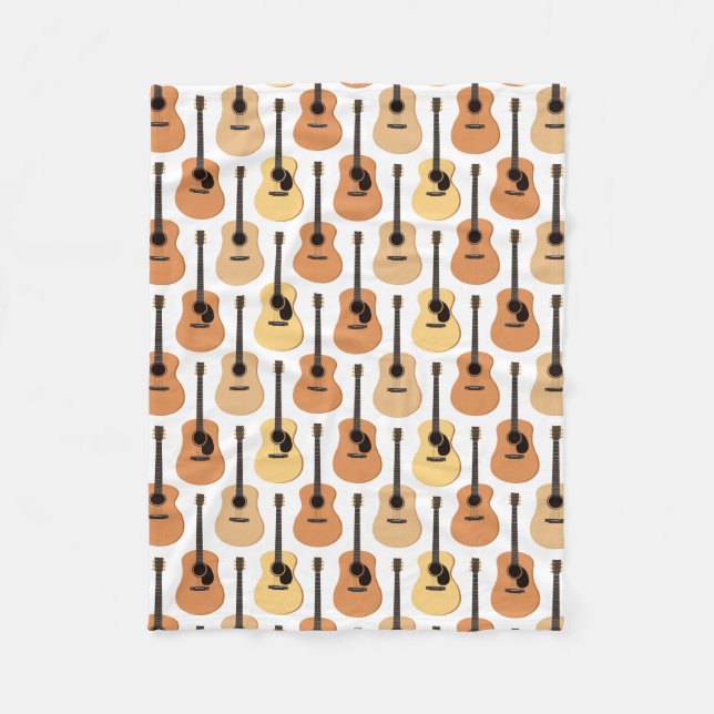 Akustiskt gitarrmönster fleecefilt (Framsidan)