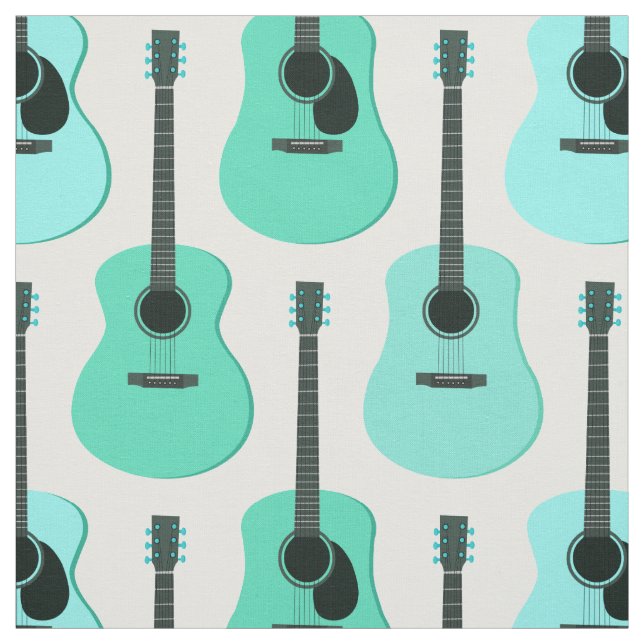 Akustiskt gitarrmönster för blått tyg (Provkarta)