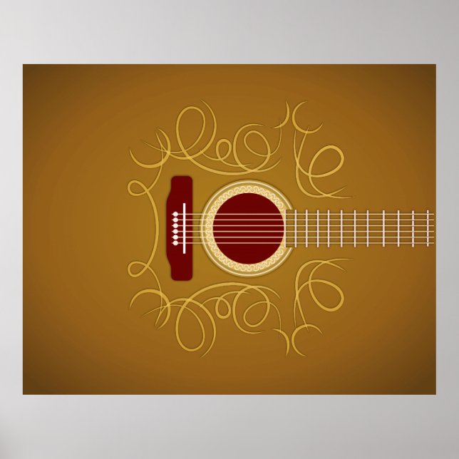 Akustiskt klassiskt gitarr poster (Framsidan)