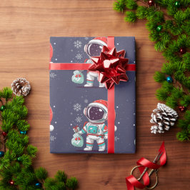 Akut astronaut med julklapp i Galaxy Presentpapper