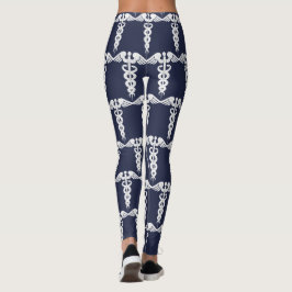 Akut blå sjuksymbol för marinblå sjuksköterska leggings
