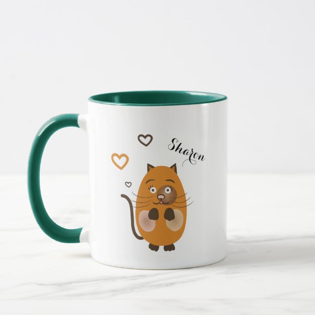 Akut brun katt mugg (Vänster)
