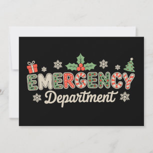 Akut Departementet Jul ER Nurse Santa Crew Julkort