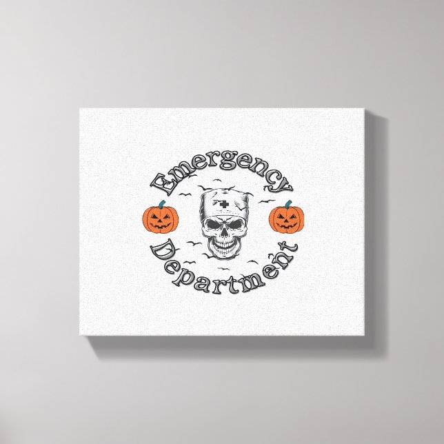 Akut Departementsrum Er Nurse Skeleton Hallo Canvastryck (Framsida)