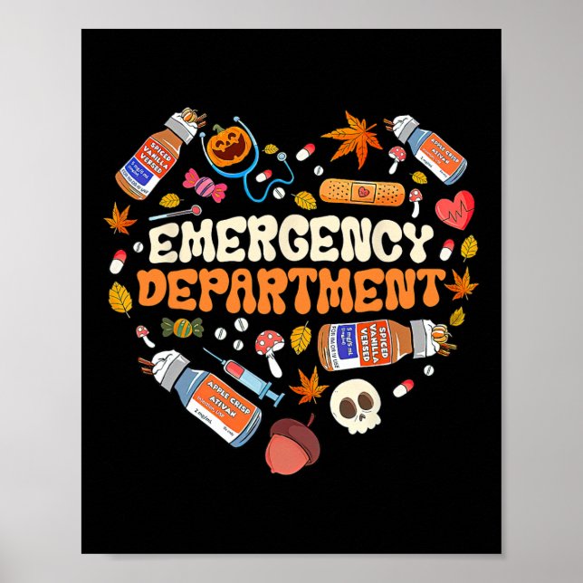 Akut Department er Nurse Heart Fall Autumn Se Poster (Framsidan)