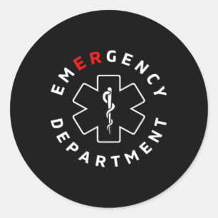 Akut Department Er Rn Nurse Retro Healthcare Runt Klistermärke