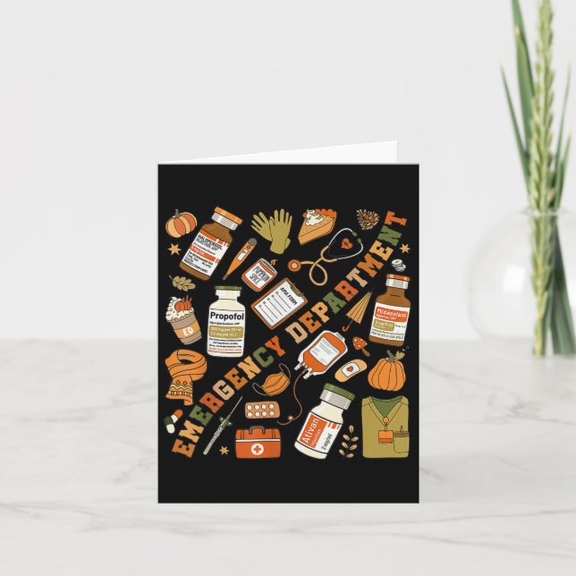 Akut Department Fall Halloween Er Nurse Emerg Kort (Framsida)