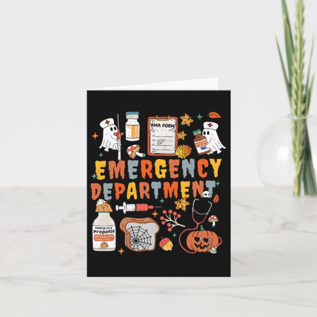Akut Department Funny Er Nurse Halloween Spoo Kort (Framsida)