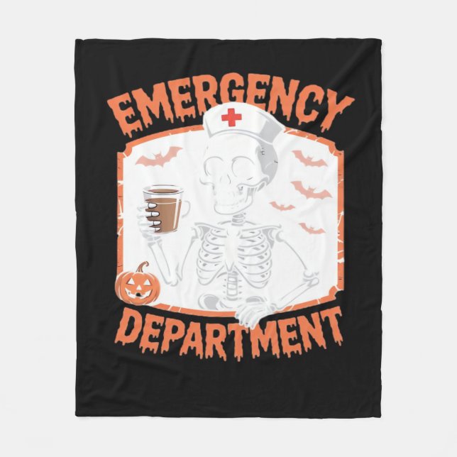 Akut Department Funny Halloween Nurse Essenti Fleecefilt (Framsidan)