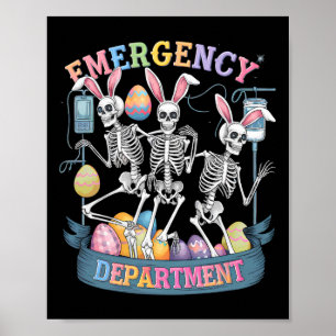 Akut Department Funny Skeleton Dancing Påsk Poster