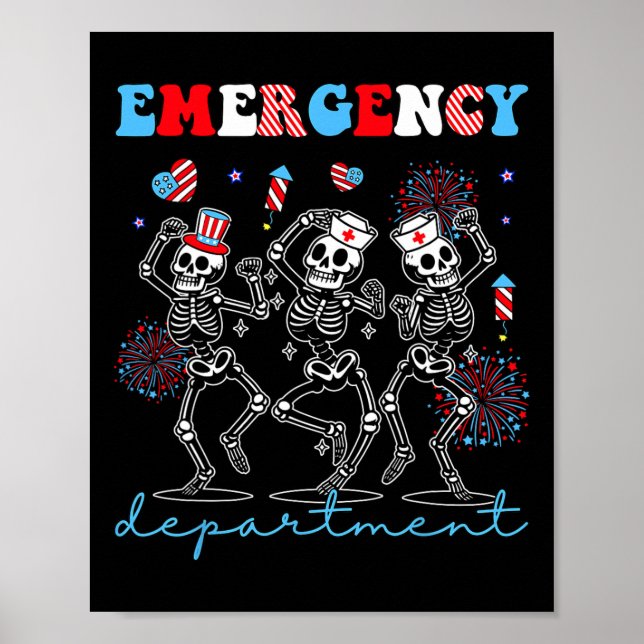 Akut Department Skeleton Dancing Er Nurse 4th Poster (Framsidan)