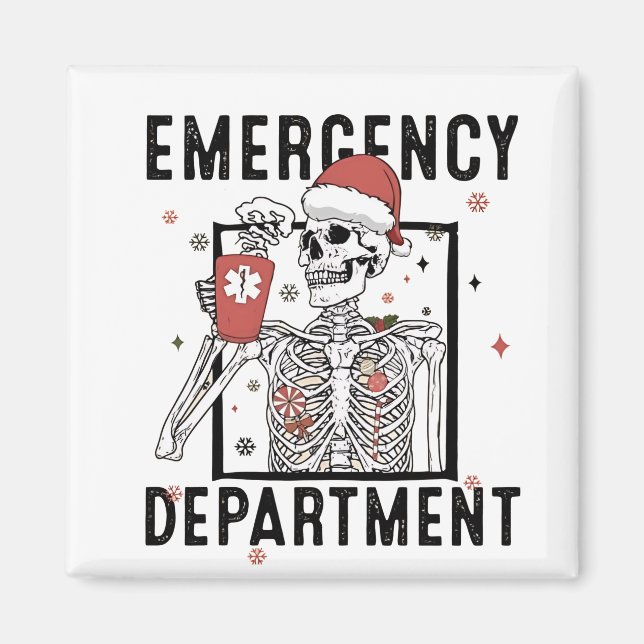 Akut Department Skeleton Nursing Coffee Älskare Magnet (Framsidan)