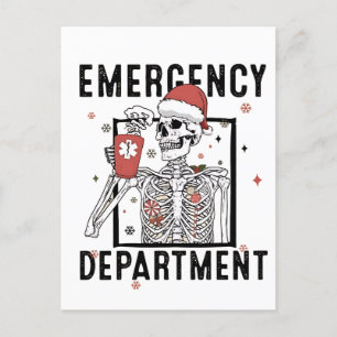 Akut Department Skeleton Nursing Coffee Älskare Meddelande Vykort