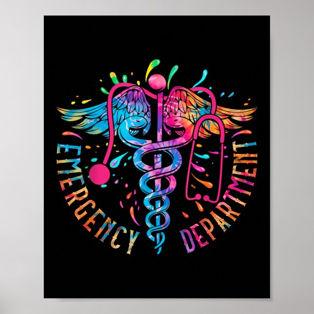 Akut Department Tie Dye Ed Er Nurse Nursing S Poster (Framsidan)