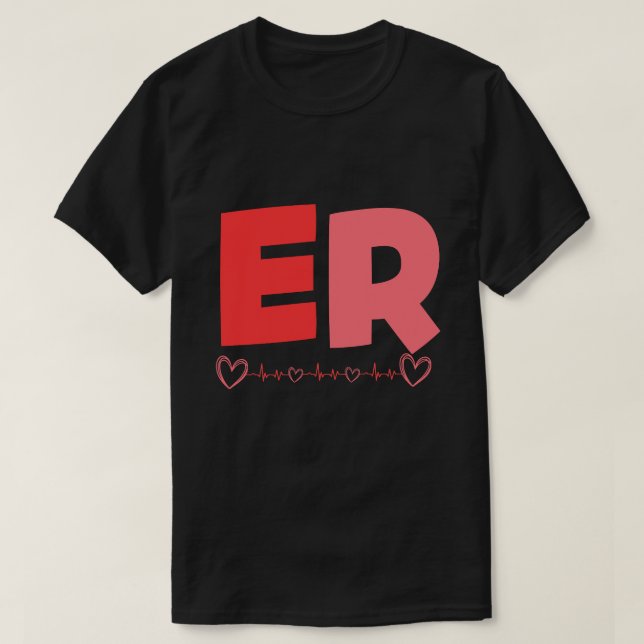Akut Department Valentines day ER ED Nurse T Shirt (Design framsida)