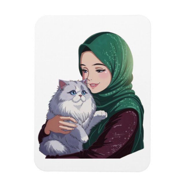 Akut flickkram, söt katt magnet (Vertikal)