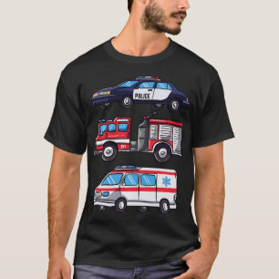 Akut Fordon Gift for Boys Police Fire Truc T Shirt