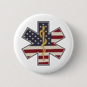 Akut Medical Worker Tribute USA flagga-EMS EMT Knapp