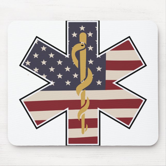 Akut Medical Worker Tribute USA flagga - EMS EMT Musmatta (Framsidan)