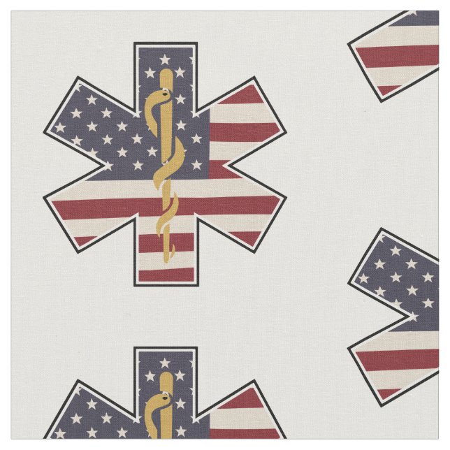 Akut Medical Worker Tribute USA flagga EMS EMT Tyg (Närbild)