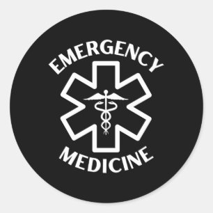 Akut Medicine Doktor Nurse Er Medical Caduceu Runt Klistermärke