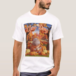 Akut moo-Deng Hippo-design för Halloween T Shirt
