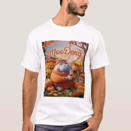 Akut moo-Deng Hippo-design för Halloween T Shirt