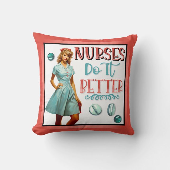 Akut nostalgiskt sjuksköterska gör det bättre för  kudde (Framsida)