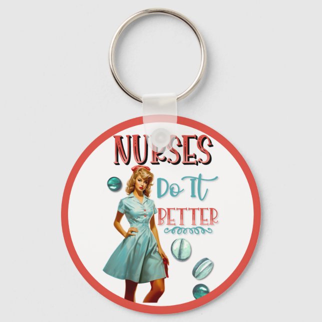 Akut nostalgiskt sjuksköterska gör det bättre för  nyckelring (Framsida)