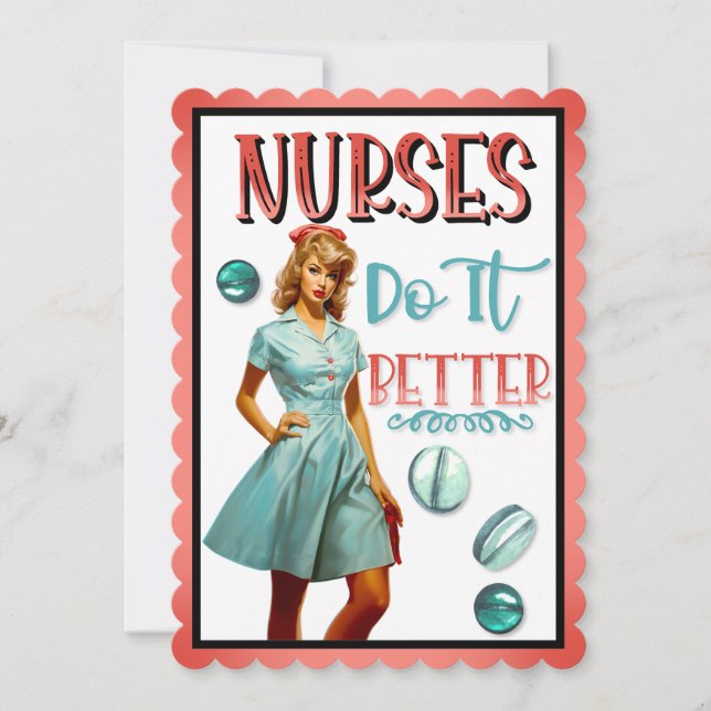 Akut nostalgiskt sjuksköterska gör det bättre för  tack kort (Framsida)