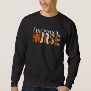 Akut Nurse Leopard Skriv ut er Nurse Nursing Sch Lång Ärmad Tröja