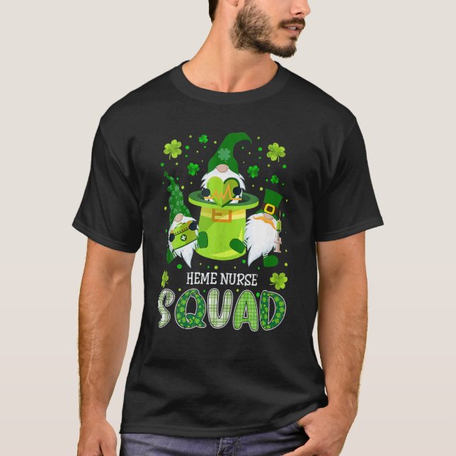 Akut Nurse Squad Nursing St Patrick Day Gnome T Shirt (Framsida)