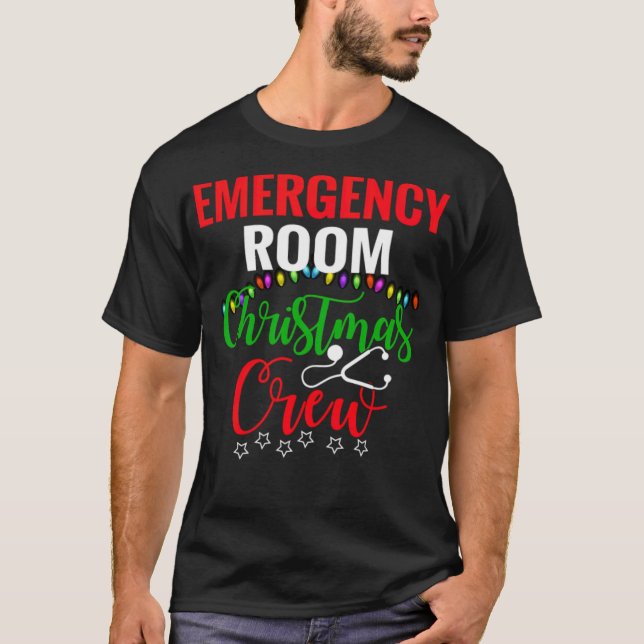Akut Room jul Crew ER Nurse Julafton lustigt T Shirt (Framsida)