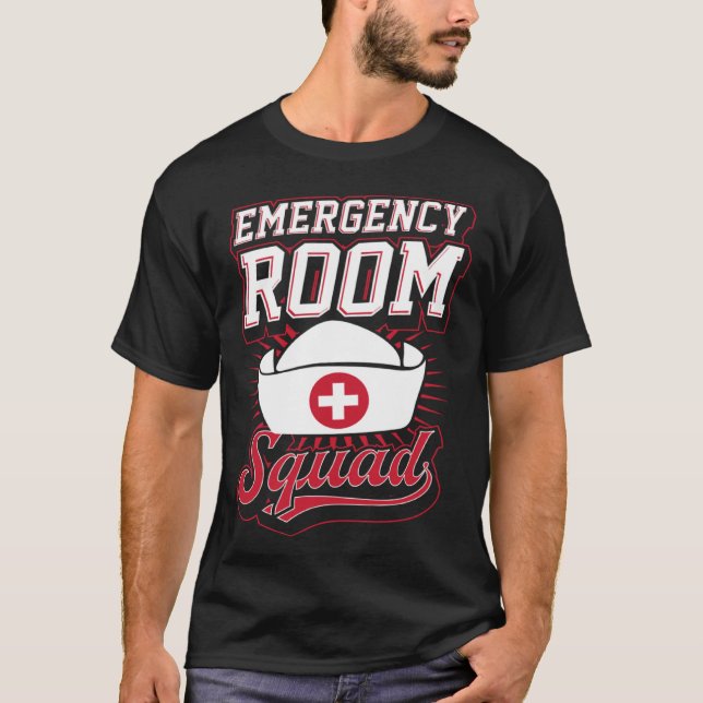 Akut Room Squad Matching ER Nurse Crew T Shirt (Framsida)