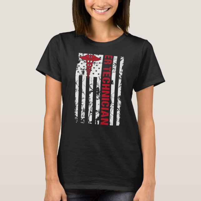 Akut Rumstekniker ER Tech Technolog Ame T Shirt (Framsida)