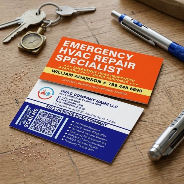 Akut specialist på reparation av värme-, ventilati visitkort ( rapid ac service for breakdowns & critical failures of heating, ventilation & air conditioning sys)