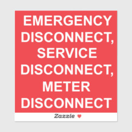 Akut-, tjänste-, mätarfrånkopplingsetikett klistermärken